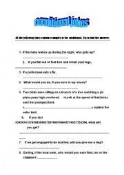 English Worksheet: Conditionals jokes