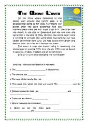 English Worksheet: The Ozone Layer