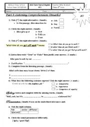 English Worksheet: Exam