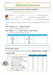 English Worksheet: Personal Pronouns