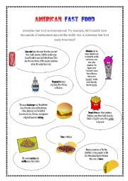 English Worksheet: American Fast Food