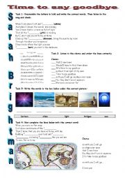 English Worksheet: Time to say goodbye