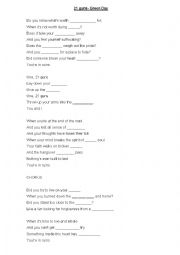 English Worksheet: 21 guns-Green Day- gap fill