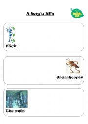 English Worksheet: A bugs life