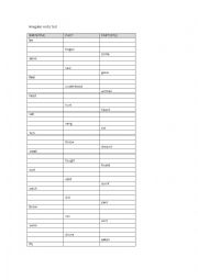 English Worksheet: IRREGULAR VERBS TEST