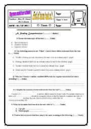 English Worksheet: end of term test