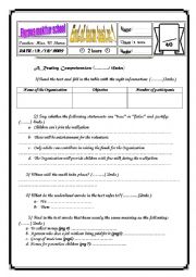 English Worksheet: end of term test