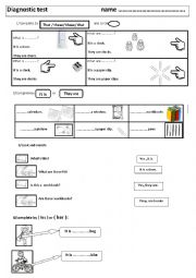 English Worksheet: diagnostic test+