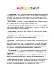 English Worksheet: speaking activities