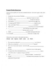 English Worksheet: Present perfect exercises