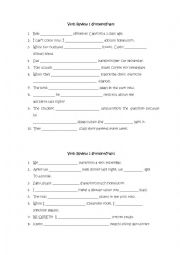 English Worksheet: verb review