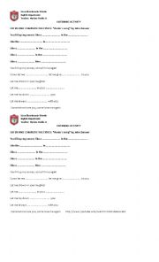 English Worksheet: listening activity