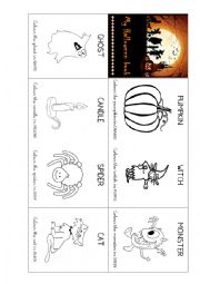 English Worksheet: My first Halloween minibook.