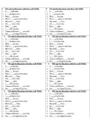 Exercise (Hand-out) for Verb 