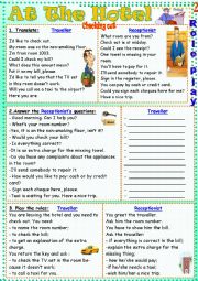 English Worksheet: At the hotel (2)