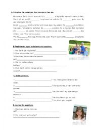 English Worksheet: have got has got