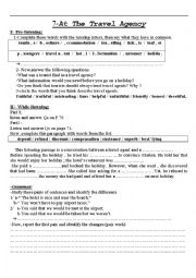 English Worksheet: At the travel Agency 