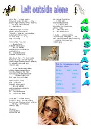 English Worksheet: Left outside alone, Anastacia