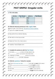 Past Simple - Irregular Verbs