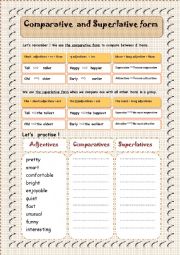 English Worksheet: Comparative and Superlative form