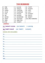 English Worksheet: NUMBERS (20-100)