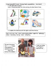 Sharing family responsibilities  (group session) writing activity