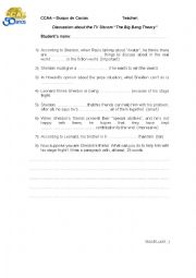 English Worksheet: The Big Bang Theory Activity - Comparative/Superlative