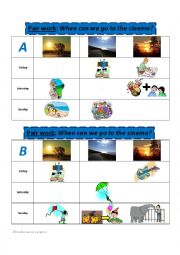 English Worksheet: Lets do something together (go to the cinema) - Group work part 1