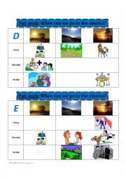 English Worksheet: lets do something together (go to the cinema) - Group work part 2