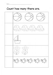 English Worksheet: count and write number names