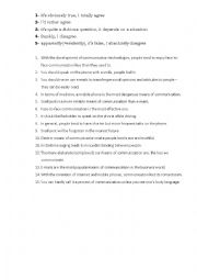 English Worksheet: Means of communication (statements for discussion)