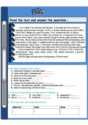 English Worksheet: water