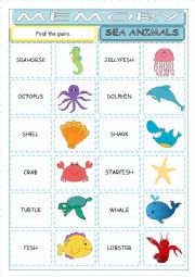 Sea Animals Memory Game