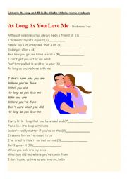 English Worksheet: song for pronunciation practice