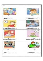 English Worksheet: daily activities