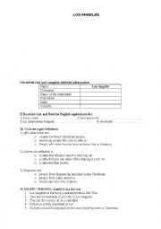 English Worksheet: LOS ANGELES 