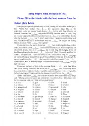 English Worksheet: Meng Peijies Filial Story(Cloze Test)