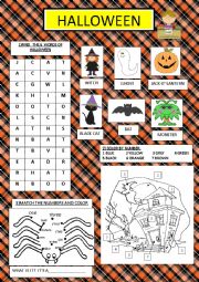 English Worksheet: Halloween activities
