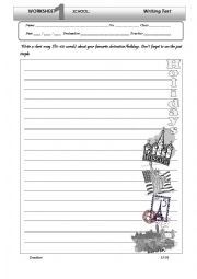 English Worksheet: writing exercise