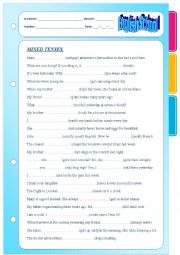 English Worksheet: mixed tenses
