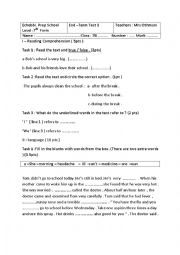 English Worksheet: End-Term TEST 3