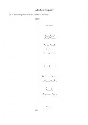 Adverbs of Frequency Missing Letter Scale