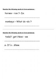 English Worksheet: reordering 