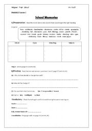 English Worksheet: school memories