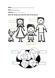 English Worksheet: Family