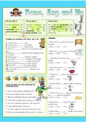 English Worksheet: Some, Any and No - Practice