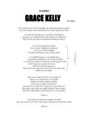 English Worksheet: Grace Kelly by Mika song