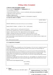 English Worksheet: complaint letter