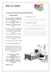 English Worksheet: Back to school poem