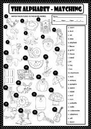 English Worksheet: THE ALPHABET - MATCHING + KEY